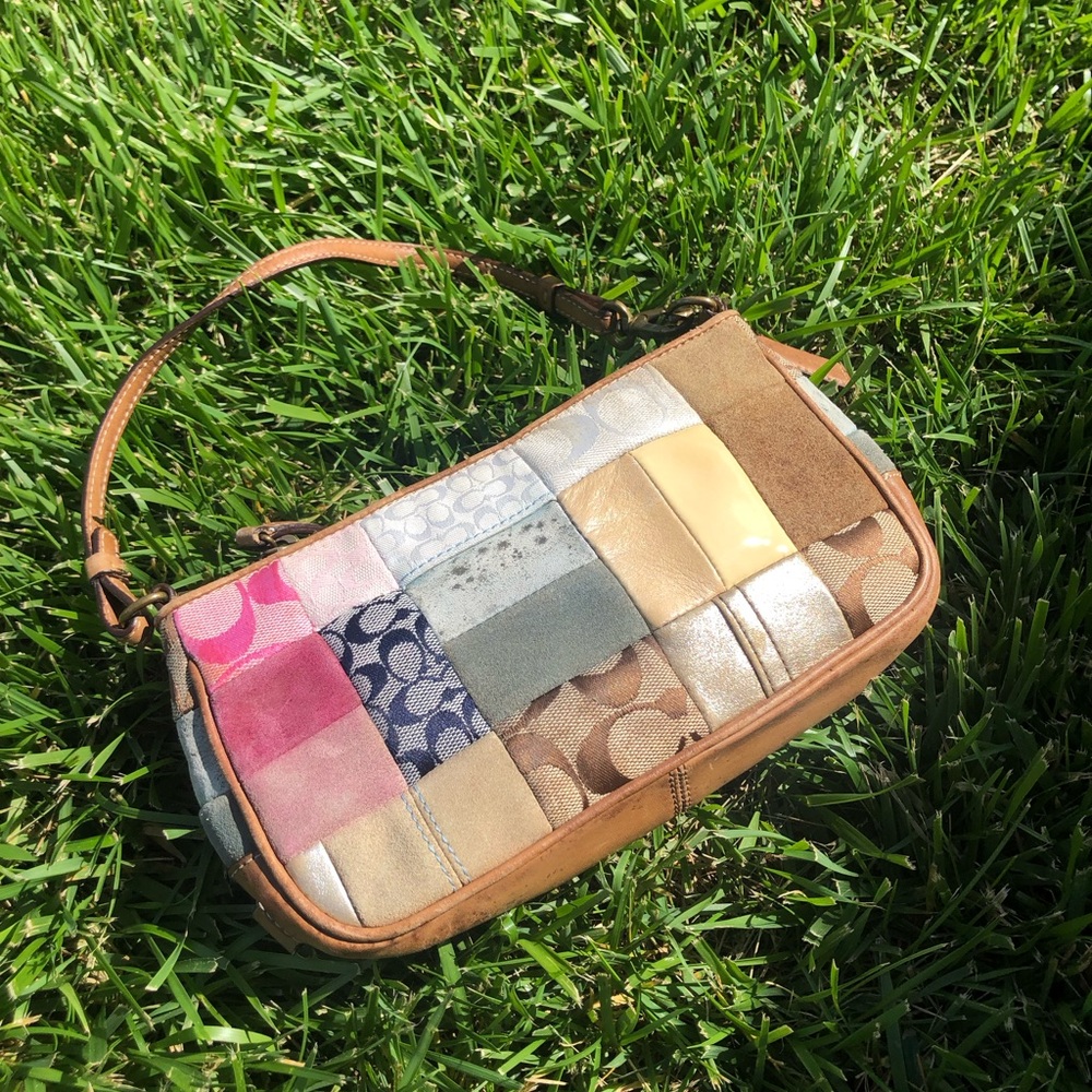 Coach Multicolor Patchwork Leather Demi with Tan Trim